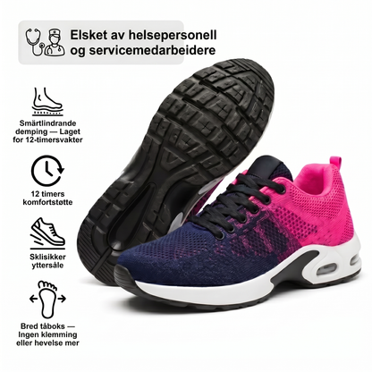 OrtoFlex™ – Sko for 12-timersvakter, lindring av fot-, kne- og ryggsmerter hele dagen