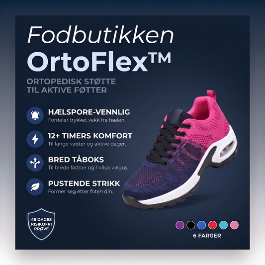 OrtoFlex™ – Sko for 12-timersvakter, lindring av fot-, kne- og ryggsmerter hele dagen